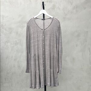 Gray Button-Up Cardigan